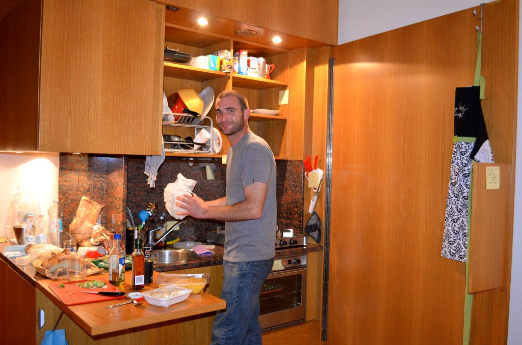 Evan preparing something delicious.