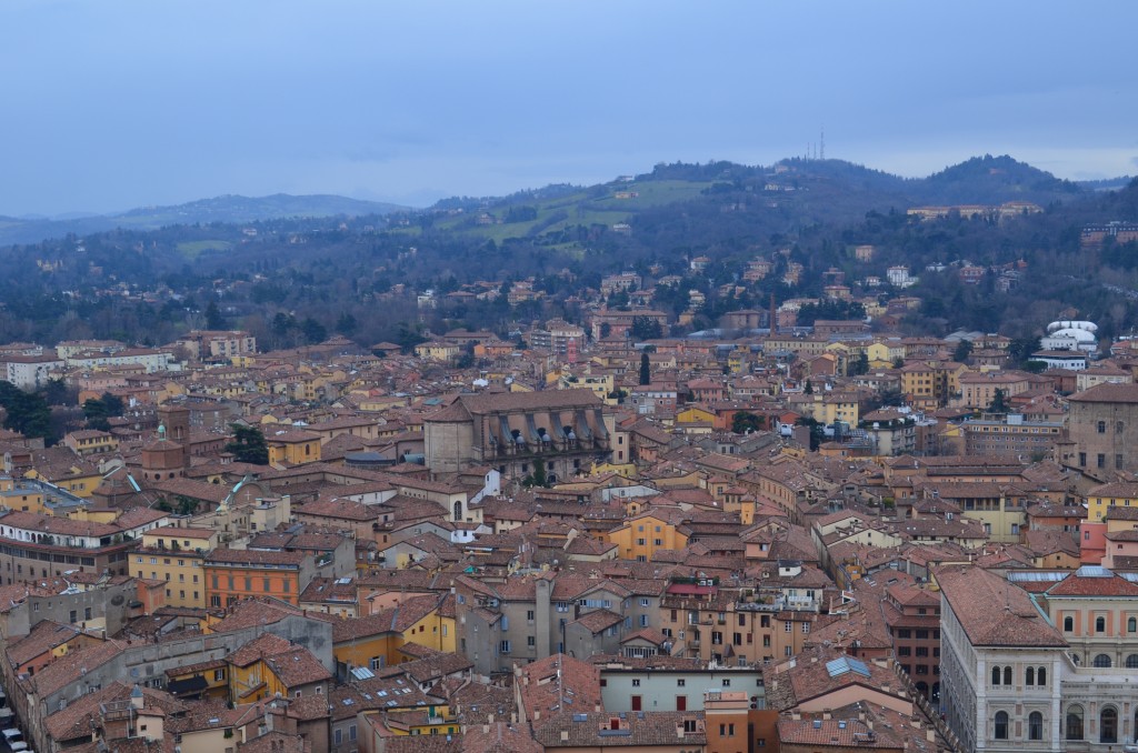 View of Bologna from the tower in centro.